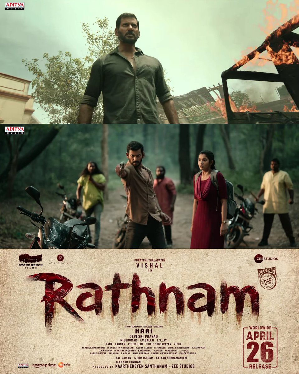 How's #Rathnam Trailer ? Worldwide Release —APRIL 26th Satellite Rights #ZeeTamil Digital Rights #AmazonPrime #Vishal #PriyaBhavaniShankar #Samuthirakani #Hari #DeviSriPrasad