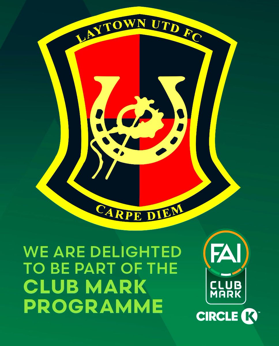 Congratulations to all at @laytown_utd for completing the @FAIreland Club Mark Entry Level Award 👏 brilliant work been done by the club on & off the pitch, another club who been awarded the Club Mark Entry Level Award in 2024