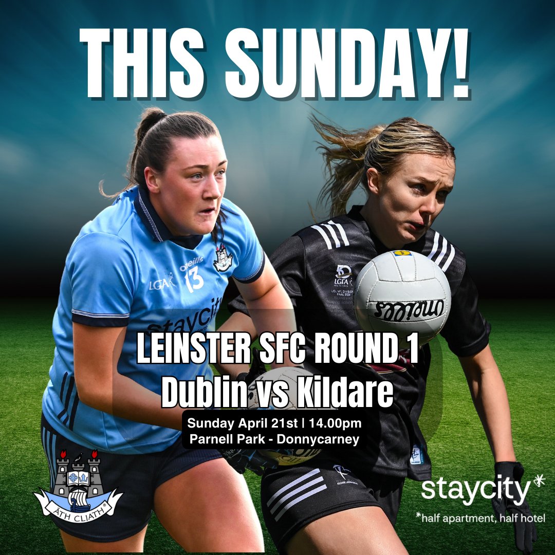 Championship countdown is on ... @LeinsterLGFA SFC Round 1 Dublin vs Kildare Children U16 FREE ADMISSION (no ticket required) Adults €10, Senior Citizens & students 16+ €5 🗓️Sunday April 21st | 14.00pm 📍Parnell Park - Donnycarney 🎟️bit.ly/3U9K9RU #DublinLGFA…