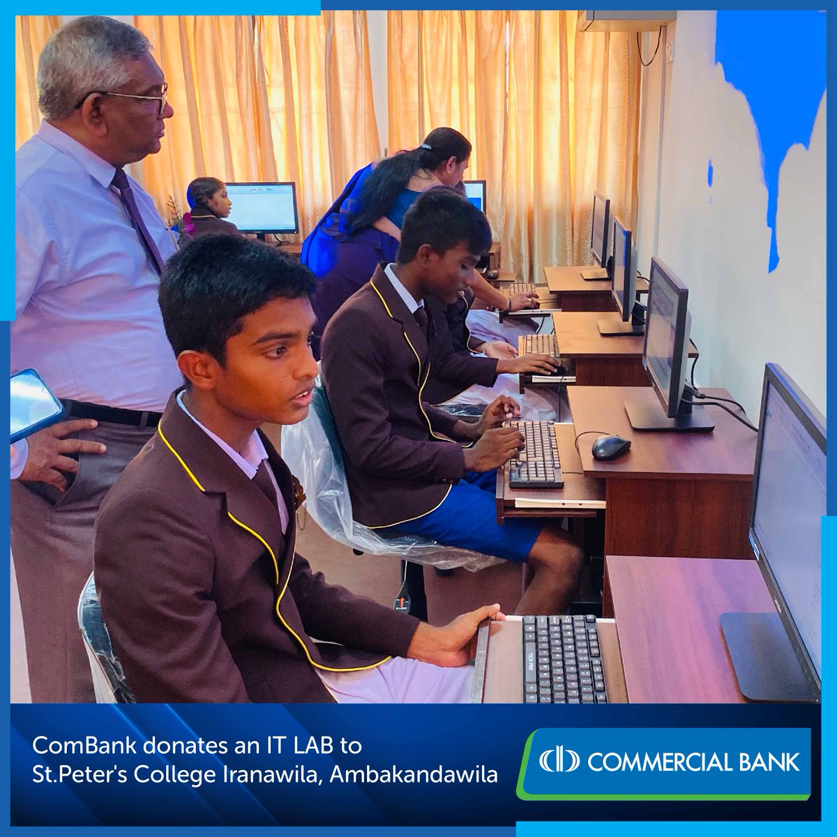As an initiative to enhance the digital literacy of our children and to support their education, Commercial Bank's CSR Trust recently donated a fully-fledged IT lab to St.Peter's College, Iranawila. #ComBank #CSR #ITLab
