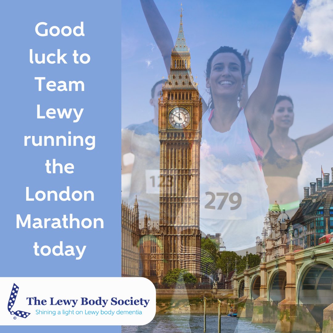 Thank you to all our runners at the @londonmarathon - Amy Redding, Sophie Steel, Tara Adams, Lydnsay Hunter and Jim Newton. You are all our heroes and we will be cheering you the whole way round. Good luck! #LondonMarathon #Lewybodydementia #dementia #dementiaawareness