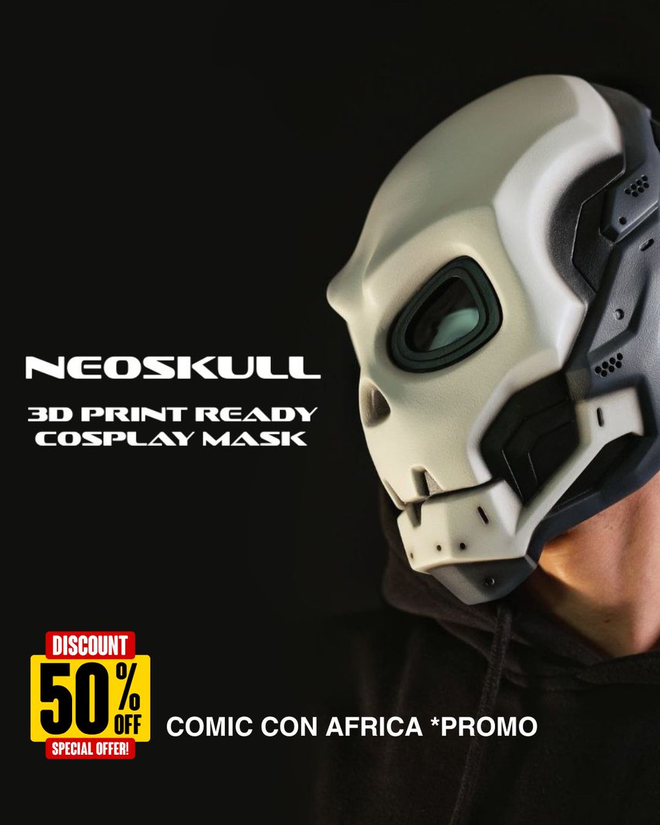 🎭 Unleash Your Alter Ego at Comic Con Africa with Our Exclusive Cosplay Offer! 🌟

This month, dive into the world of cosplay with an incredible 50% off on all cosplay printing at Red Cup Village! 

👺 Spotlight on the NeoSkull Cosplay Mask by RTPROPS