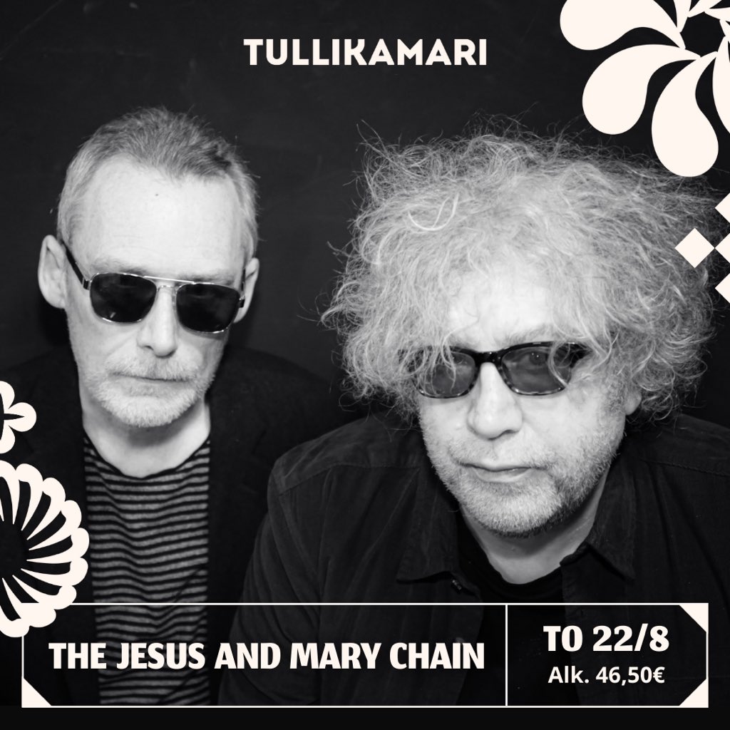 Just announced: We’ll be playing Tullikamarin Pakkahuone in Tampere, Finland on Thursday 22 August 2024. Tickets/info: tiketti.fi/the-jesus-and-…