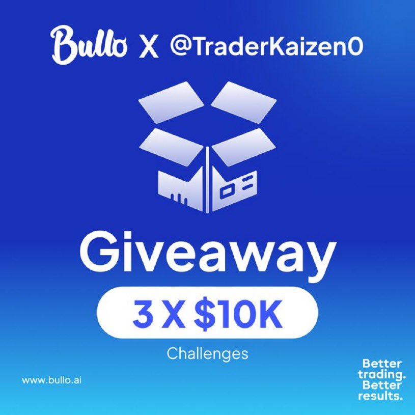 🌟 GIVEAWAY ALERT: 3 x $10,000 ACCOUNTS UP FOR GRABS! 🌟 Ready to win big? Here's how to enter: 🔥 LIKE and REPOST! 🎯 Follow @bulloai , @MattJamesAE , @callumbullo , @BirenFx and @TraderKaizen0 📌 TAG 3 Trader Friends to join the excitement! End in 5 days*
