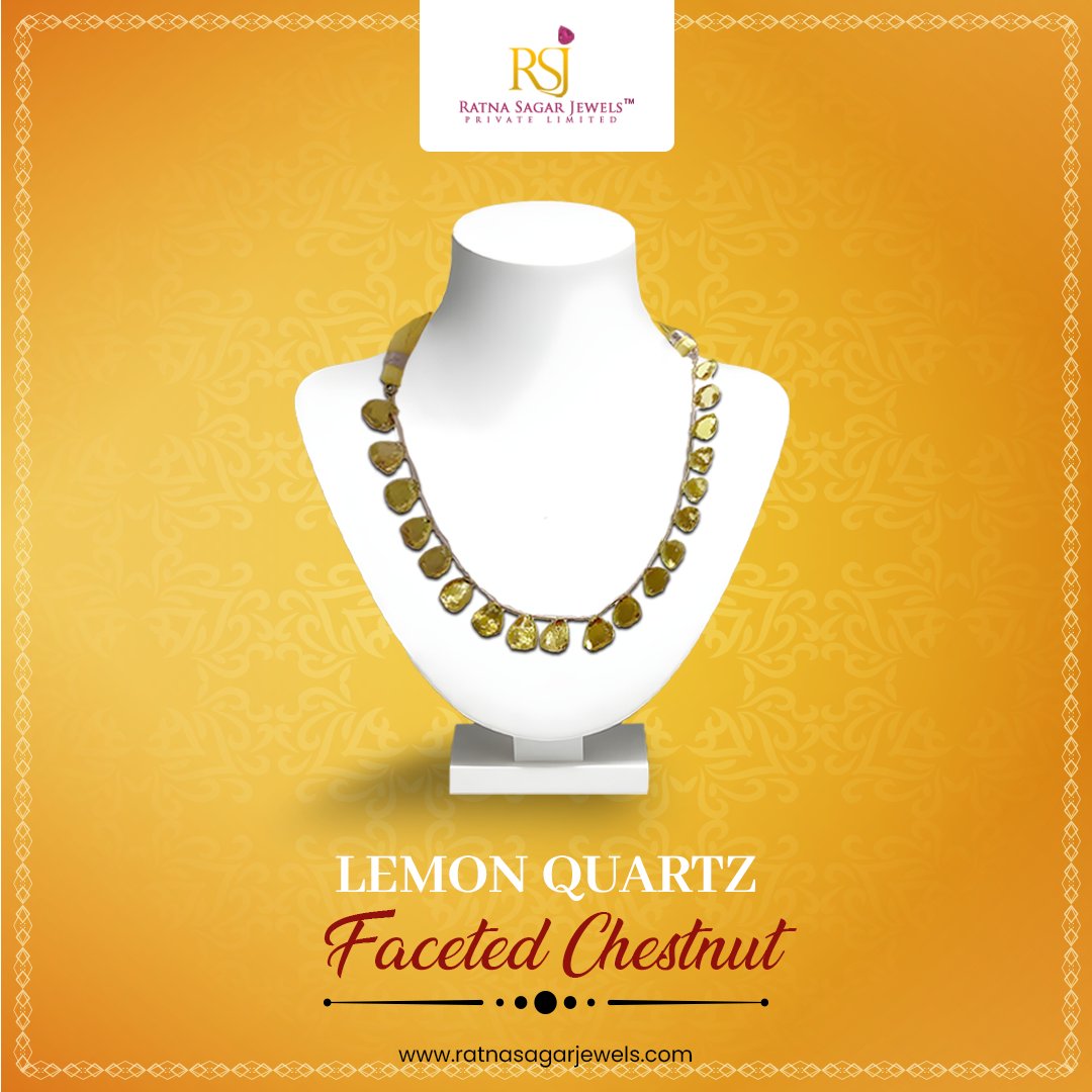 Radiant warmth captured in every facet: Lemon Quartz shines with the rich allure of a faceted chestnut.
.
Order now- ratnasagarjewels.com/product-lemonq…
.
.
#RatnaSagarJewels #GemstoneBeads #BeadedJewelry #HandmadeJewelry #GemstoneLove #BeadedGems #GemstoneJewels #JewelryFashion