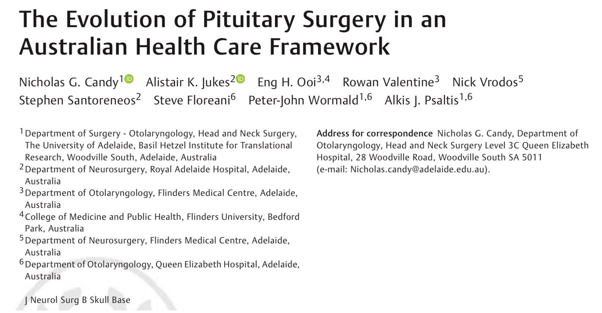 DrNickCandy's tweet image. How the outcomes for patients having pituitary surgery have evolved in South Australia since 2006
@alistair_jukes @ThiemeIntl
thieme-connect.com/products/ejour…