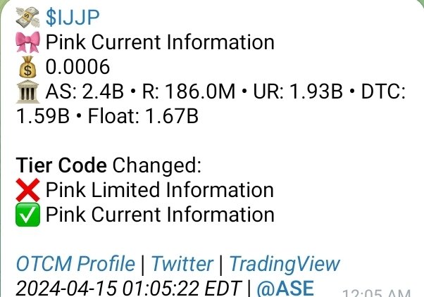 $IJJP

The company is now Pink Current. Per <a href="/IJJCorp/">IJJ Corporation</a>, we can expect an update.