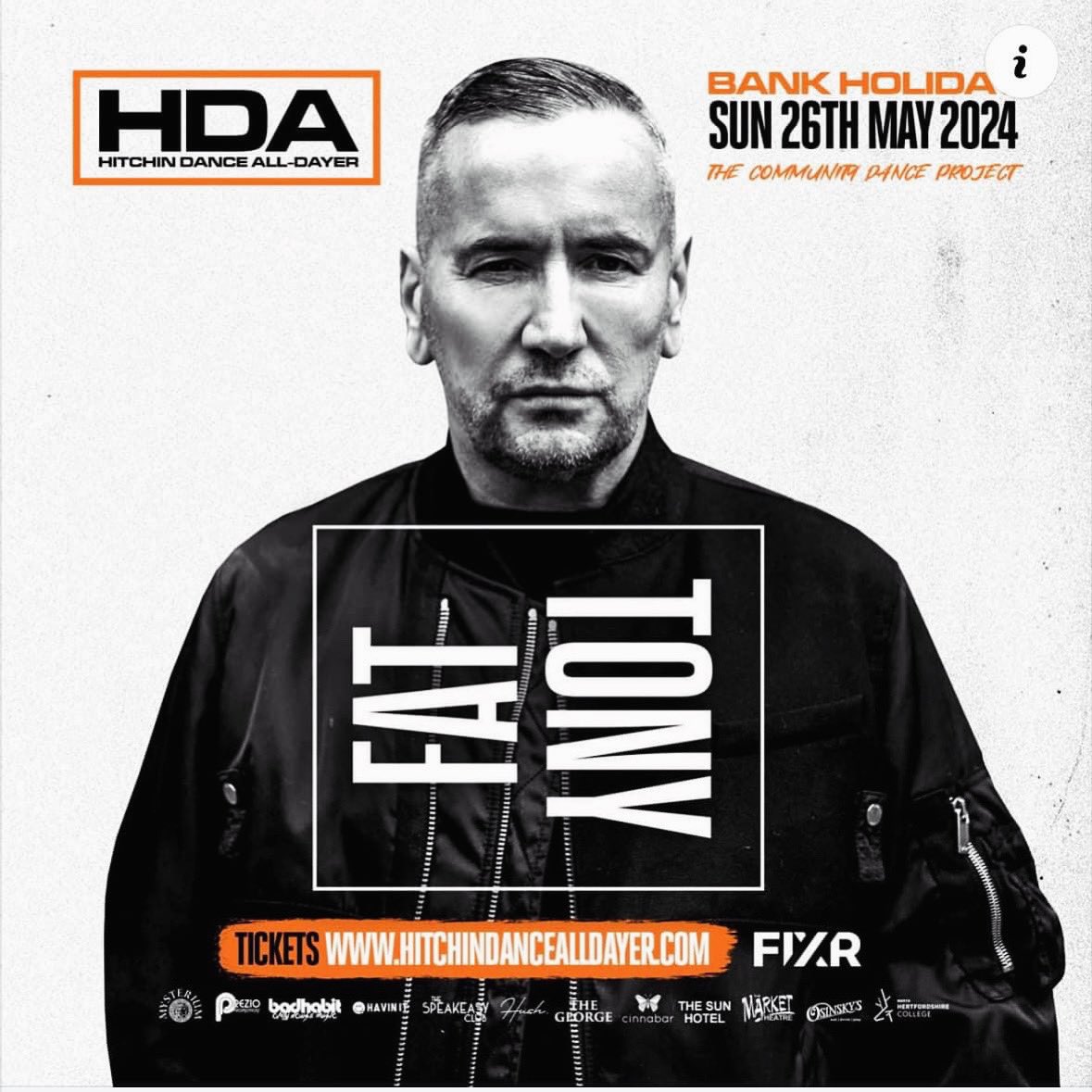 Countdown has begun for the Hitchin Dance All-Dayer Sunday 26th May💥 <a href="/thefattony/">fat tony</a> 💥 hitchindancealldayer.com