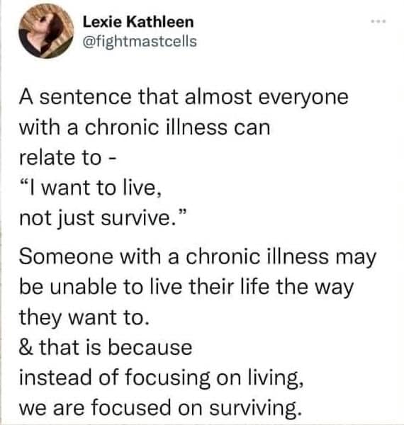 Sadly true. 🫤

#chronicpain #autominnunedisease #invisibleillness #lupusfighter #LupusSucks #chronicillness #LupusLife #lupuswarrior #lupus #lupustrust #lupusawareness #lupustruth #lupusfacts