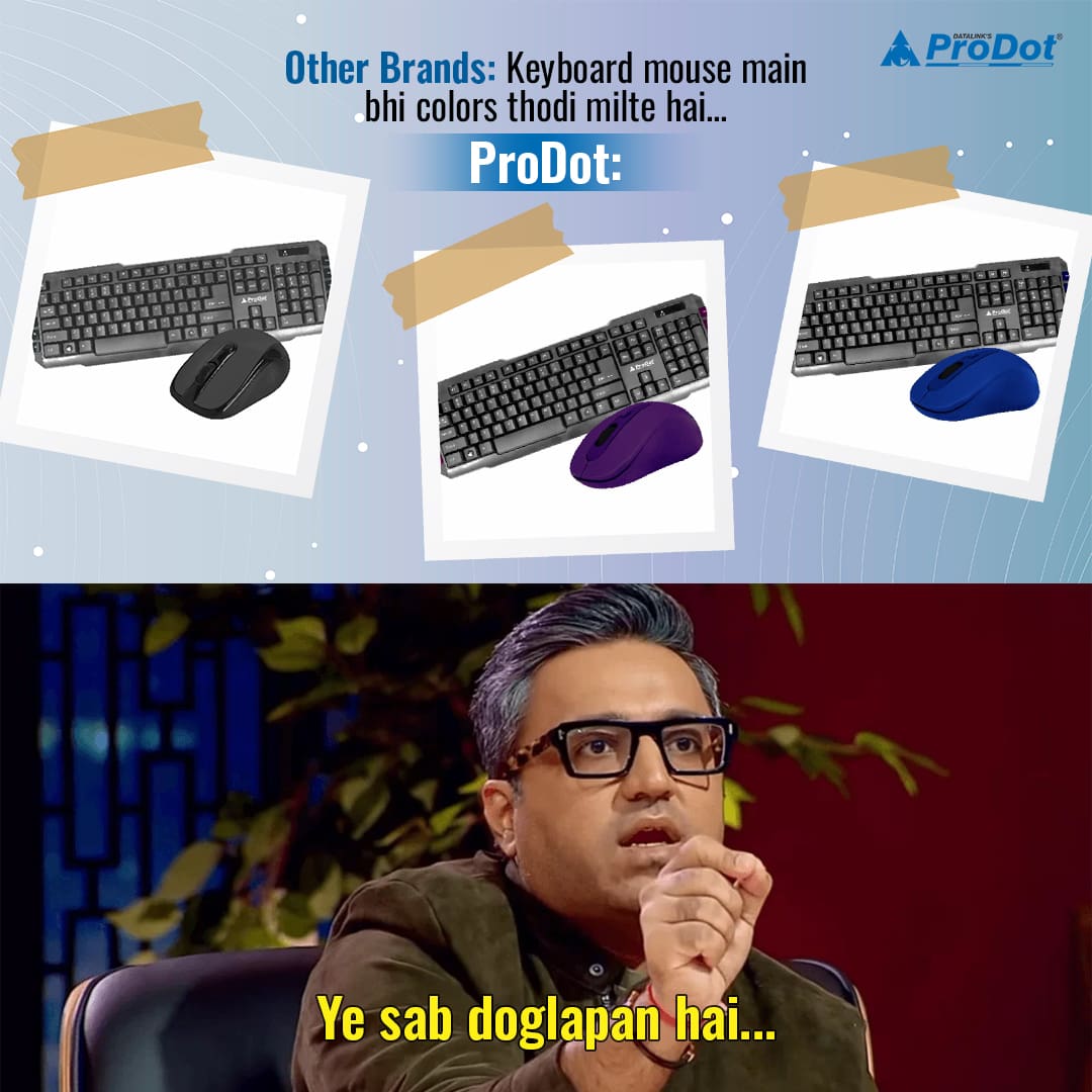 ProDotGroup's tweet image. Uplift your setup game with ProDot&apos;s rainbow of keyboard and mouse options! 🌈 Whether you&apos;re a serious gamer or a productivity powerhouse, there&apos;s a color combo to match your vibe.

#ProDot #prodotofficial #prodotgroup #content #Meme #powerhouse #vibe #vibes #combo #keyboard