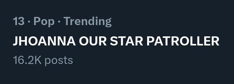 BINI_update's tweet photo. JHOANNA OUR STAR PATROLLER is now trending Worldwide!

#BINI #BINI_JHOANNA @BINI_ph https://t.co/ZpPpz9C9ZT