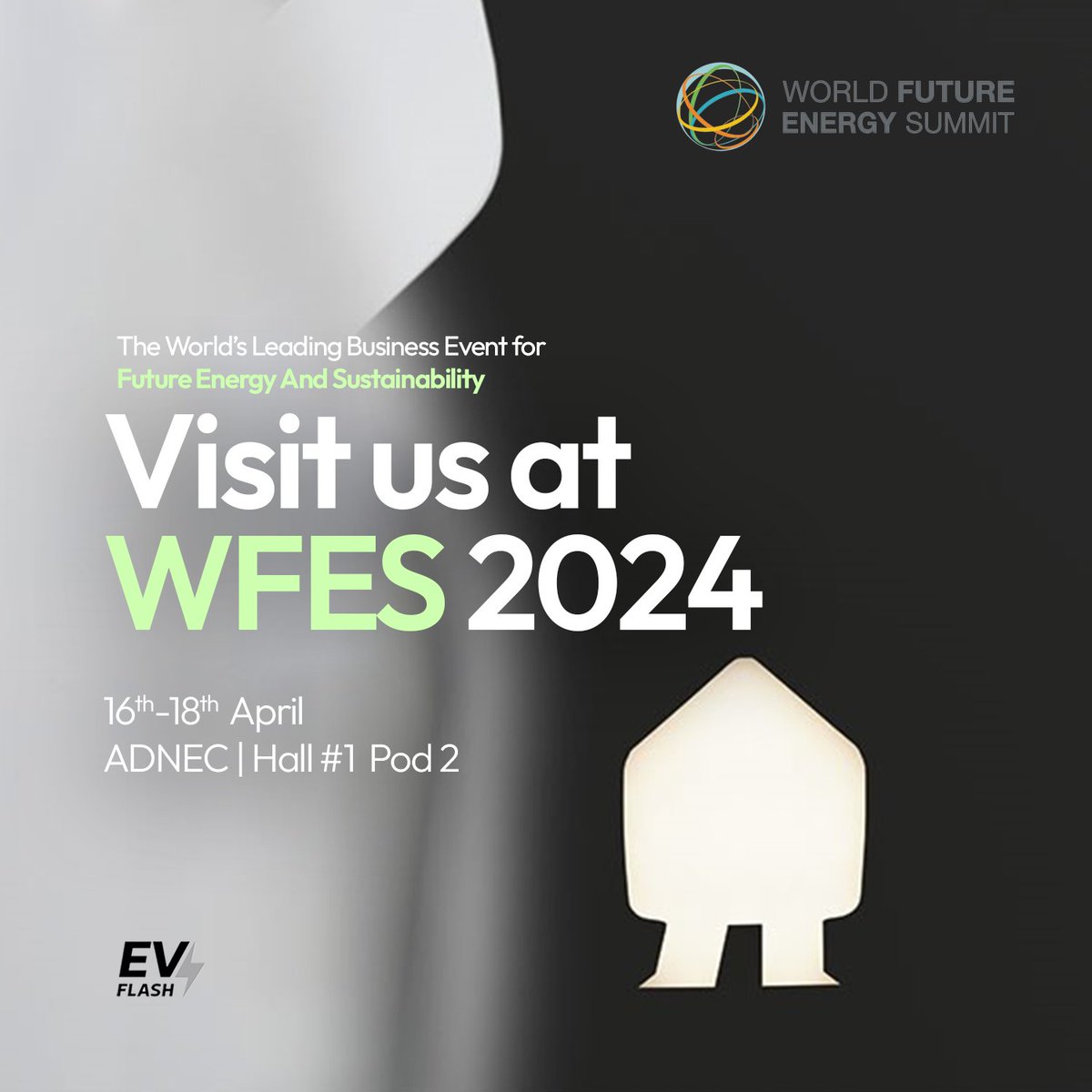 ev_flash's tweet photo. ✨ Join us at the World Future Energy Summit 2024! ✨
We're thrilled to be part of this year's World Future Energy Summit in Abu Dhabi from April 16-18. Come and explore our innovative Smart EV charging and Energy Management solutions firsthand! 🚗⚡ https://t.co/lCLKGICRMA