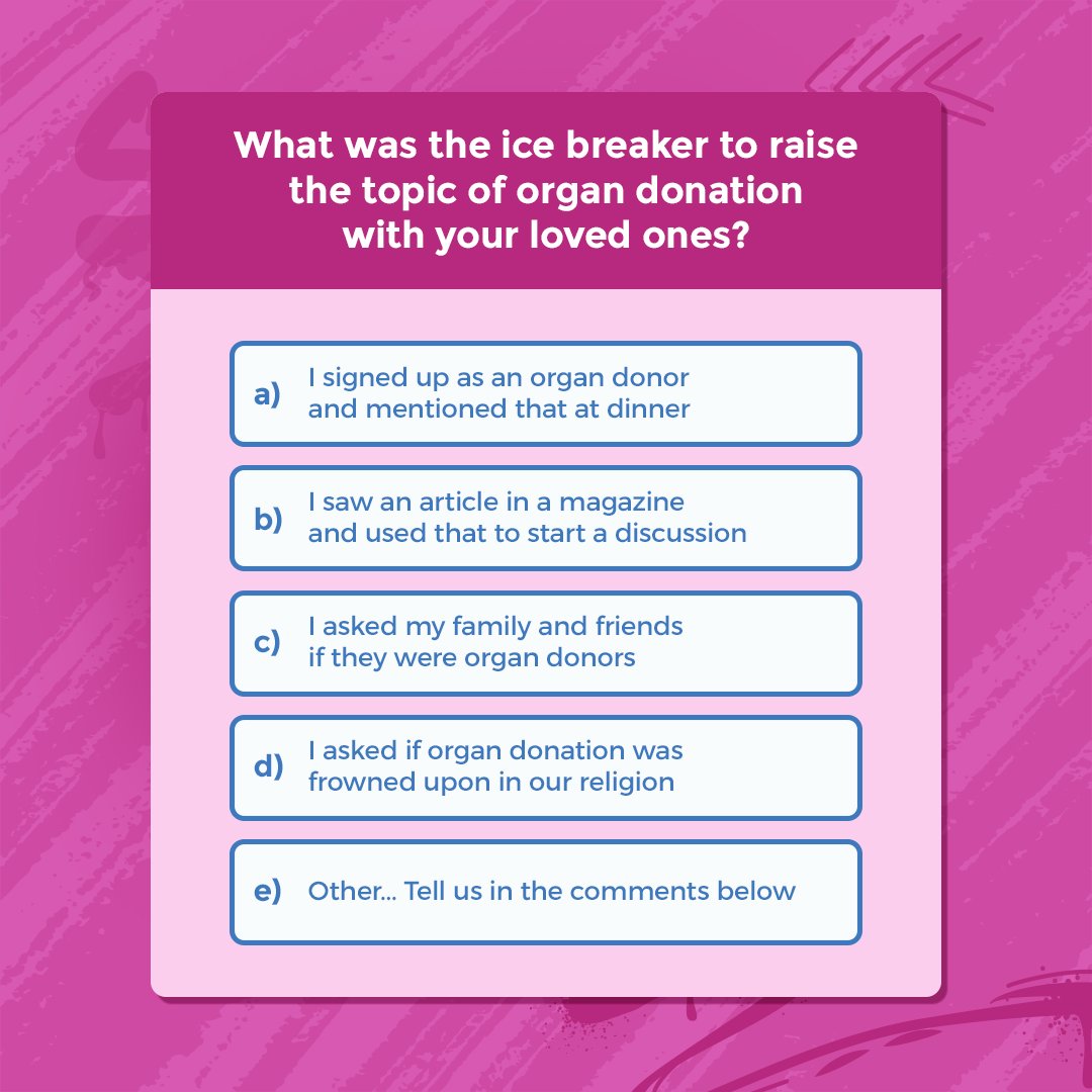 Registering as an organ donor is important, but having the conversation with your loved ones is equally important so they know your wishes ❤️ #OrganDonation