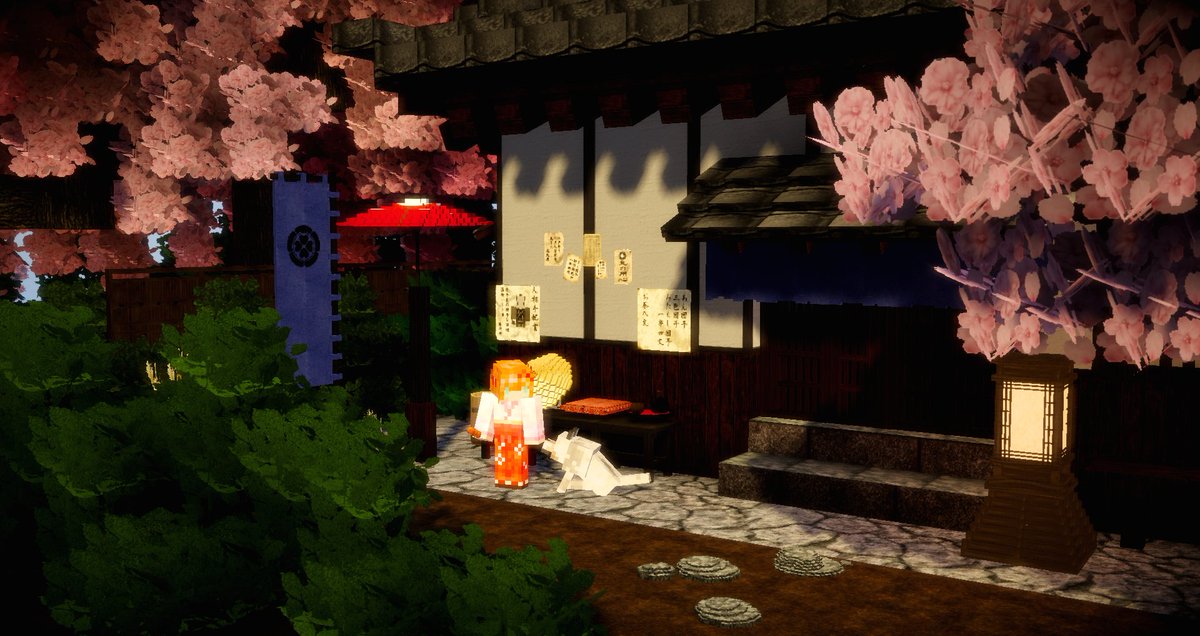 kanankimiru's tweet photo. 🌸るんるん鯖　2024年お花見作品『桜花四景』🌸

今年は4つのお花見風景を和風な世界観で作成しました
花より団子な風景もお花見にはつきものですよね🍡🍵
たまには日常のアレコレを忘れてマッタリするのもいいものです🌸

使用tex：TekiCraft3D
#るんるん鯖
#Minecraft https://t.co/WsVb8zzL97