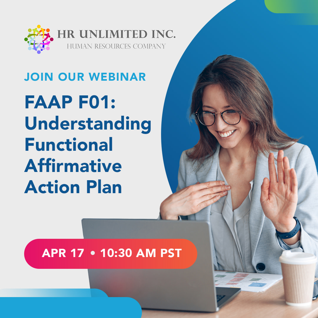 [Webinar 4/17] Learn more about the new FAAP Directive & how to comply: bit.ly/3Q3zENg

#ofccp #aap #eeo #eeoc #affirmativeaction #diversity #inclusion #humanresources #hr #equalemploymentopportunity #hrci #shrmcertification #compensation #hrcompliance #hrwebinar