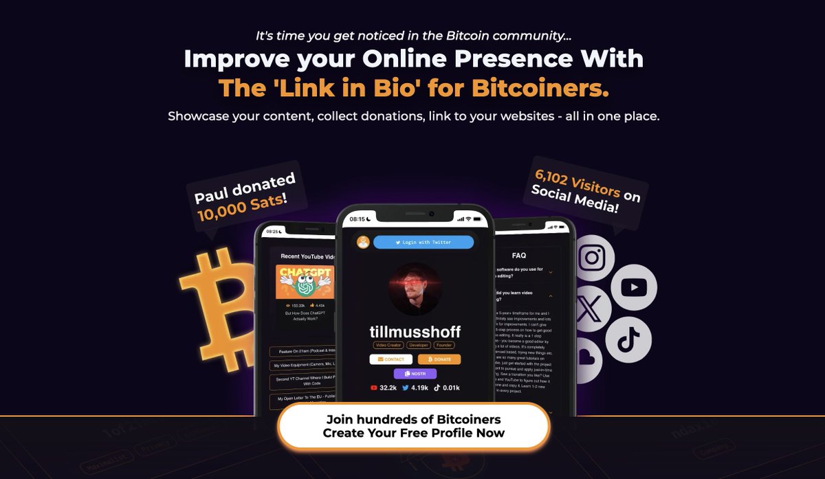 New landing page is live 🧡 bitcoiner.bio