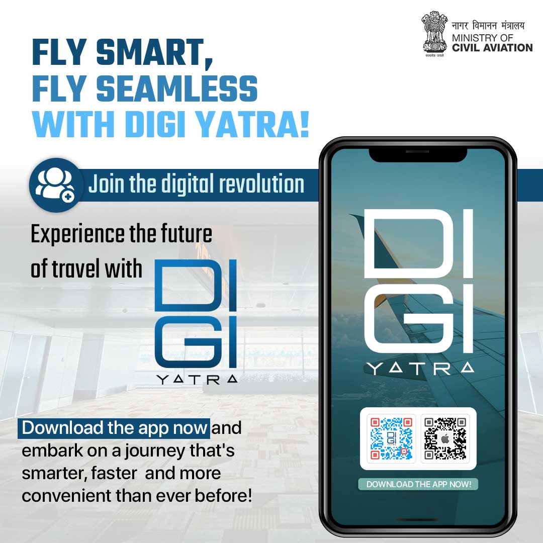 Join the digital revolution of travel with Digi Yatra! Experience the future of travel like never before. Download the app now and embark on a journey that's smarter, faster and more convenient than ever before!