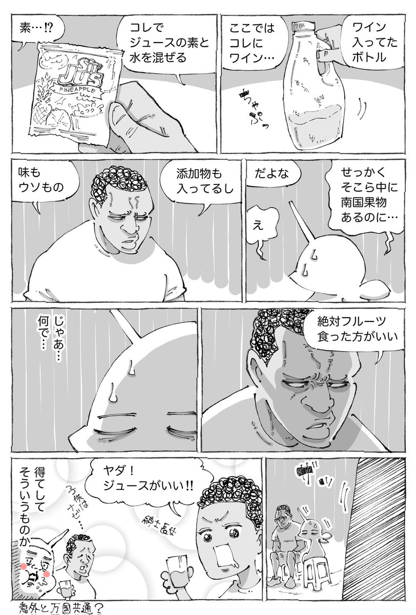 海外の南国ジュースの謎めし。 