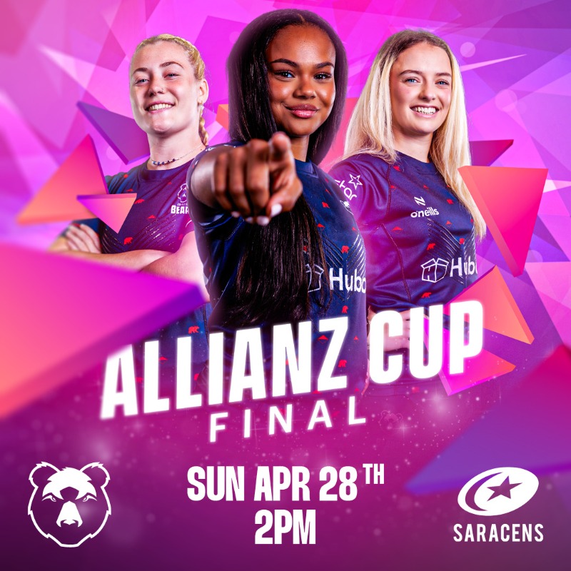 BristolBearsW's tweet photo. Don't miss our 🏡 #AllianzCup Final at Shaftesbury Park! 🏆

Tickets on sale now 🎟️👇
