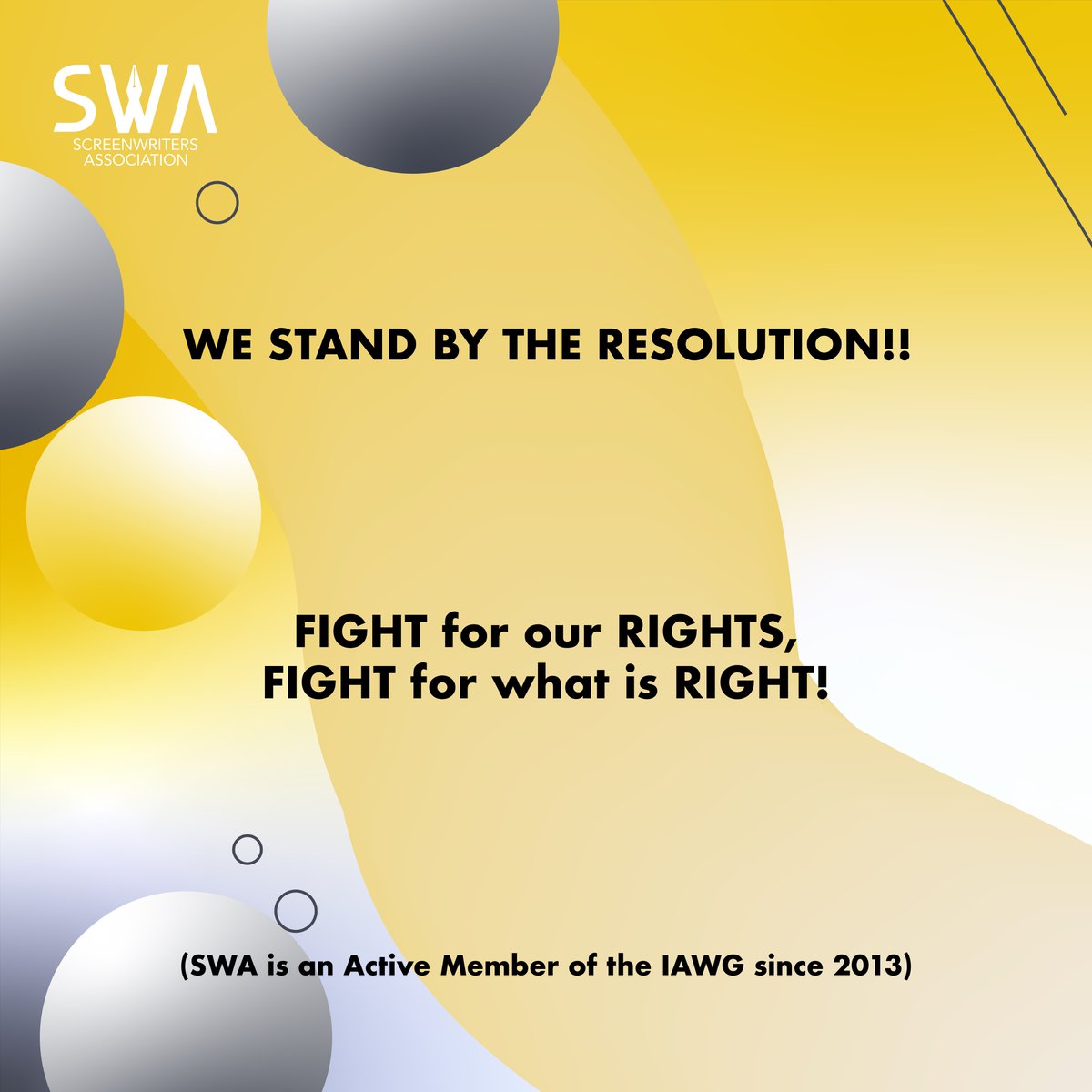 Stand with us for writers' rights! From sole creators to fair compensation, we're advocating for transparency & ethical standards in scriptwriting. @ScreenwritersEU & @IAWGs stand united, ensuring that AI enhances creativity without undermining the fundamental rights of writers.