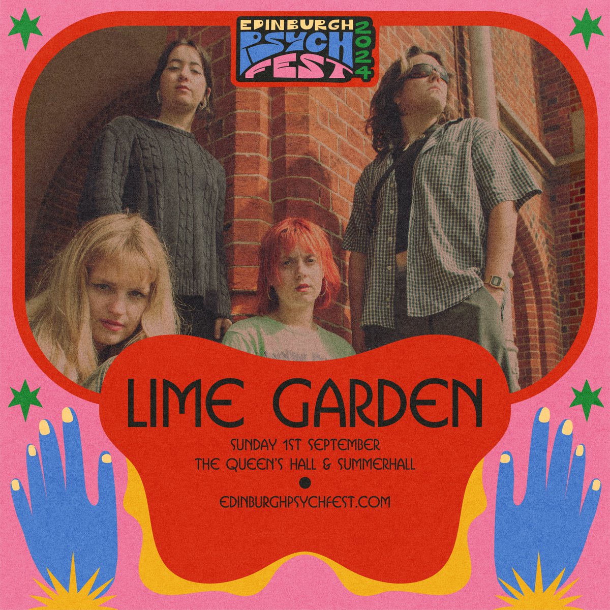 Chuffed to have Brighton's indie-wonk-pop four-piece @limegardenband as one of the new additions to the EPF 2024 line-up this September! Tickets here: edinburghpsyhfest.com