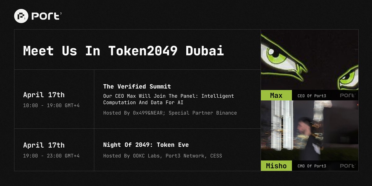 Port3Network's tweet image. 🌆 Our CEO Max and CMO Misho are headed to #token2049dubai 

Let the Dubai tour begin!

#TOKEN2049  #Dubai2049 $PORT3 #PORT3