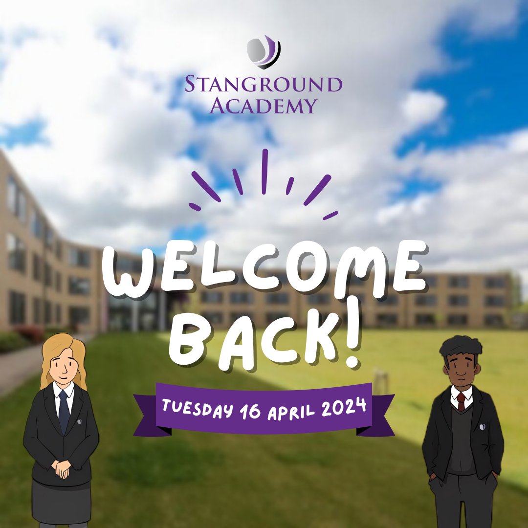 📣 Stanground Academy reopens tomorrow! Set alarms for our usual timings, 8:35am-3:00pm. Let's dive into learning and reconnect with friends! Remember your uniform. See you bright and early! 💪 #backtoschool #stangroundacademy #newterm