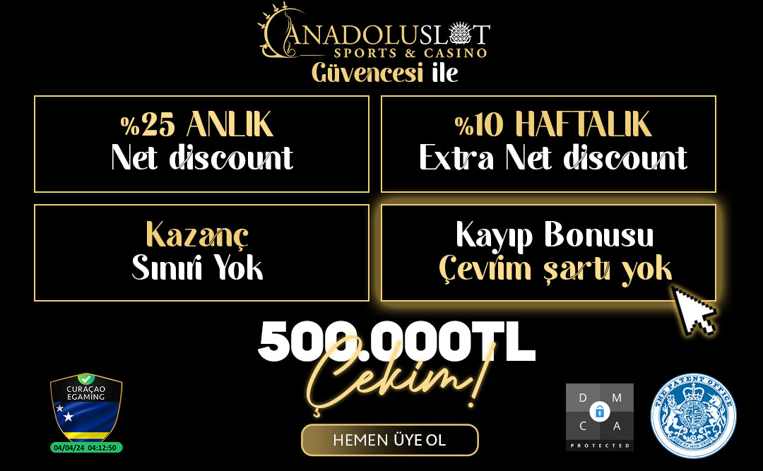 ANADOLUSLOT SINIRLARI ZORLUYOR !!! Toplamda %35 NET DİSCOUNT 🫰💚 ÇEVRİM YOK KAZANÇ SINIRI YOK 🤑🤓🪄 Curacao lisans güvencesi ile sınırsız çekim 💸💵 👉 Eğlenceye Katıl - bit.ly/girisanadolu