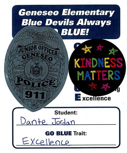 Congratulations to Dante for being selected as Junior Officer of the Month for April! 'Dante always has a big smile on his face and is eager to learn everyday. He is always tackling new challenges and gives his best every day. Keep up the good work, Dante!' -Officer Hopper