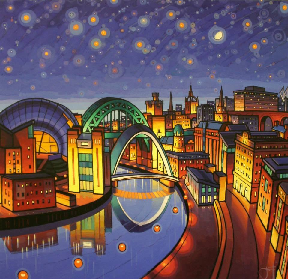 Starry Tyne I - Jim Edwards
Happy #WorldArtDay.

#newcastleupontyne #gateshead #quayside #rivertyne #newcastle #cityscape #nightscape #painting #art #artist #jimedwards