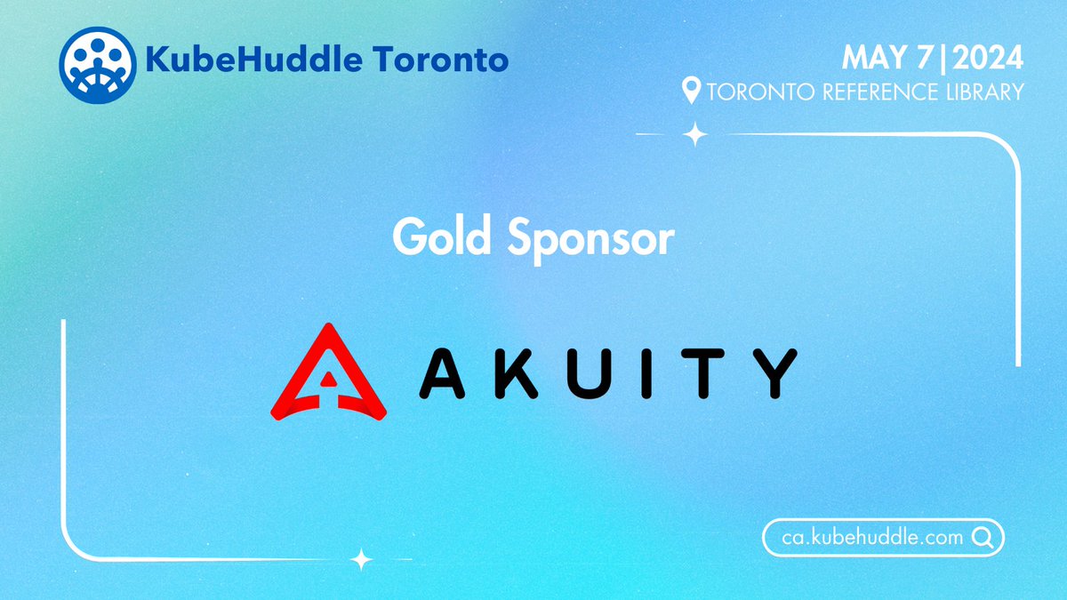 🌟 A special spotlight on our Gold Sponsor 🌟 A big shoutout to our sponsor @akuityio for KubeHuddle Toronto, happening on May 7th! 🎟️Hurry up, standard ticket pricing until 28th April bit.ly/kubehuddleto24