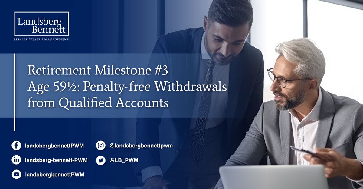 #Retirement Milestone

At this age, individuals can withdraw #funds from qualified #retirementaccounts such as 401(k)s without facing the 10% early withdrawal penalty. 

See thread: