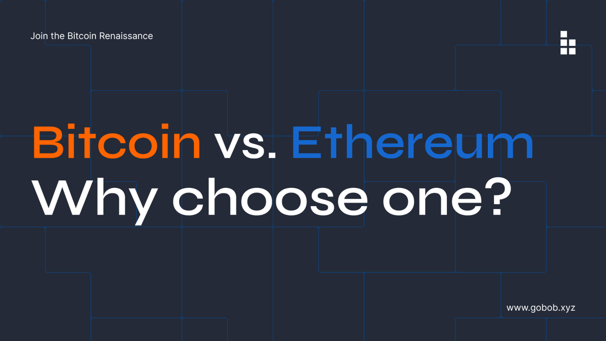 1/ Why choose between #Bitcoin & #Ethereum? BOB says you don't have to. ☝️