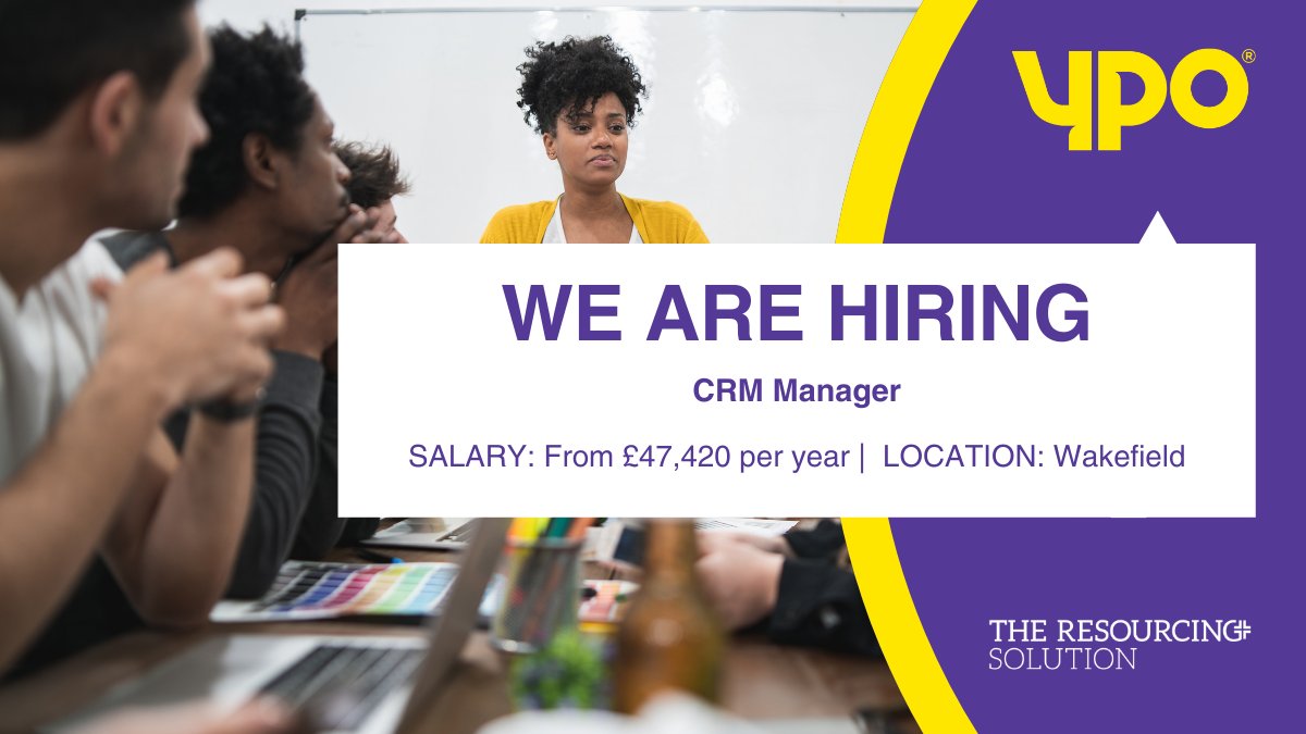 NycjobsUk's tweet image. @Ypoinfo are seeking an experienced, self-motivated and detail orientated CRM Manager to join their Business Intelligence and Data Team.

✔️Join YPO today. Visit bit.ly/43LBIPK

#NYCJobs #NorthYorkshireJobs #CRMManager #CustomerExperience #CustomerService #YPO #Wakefield
