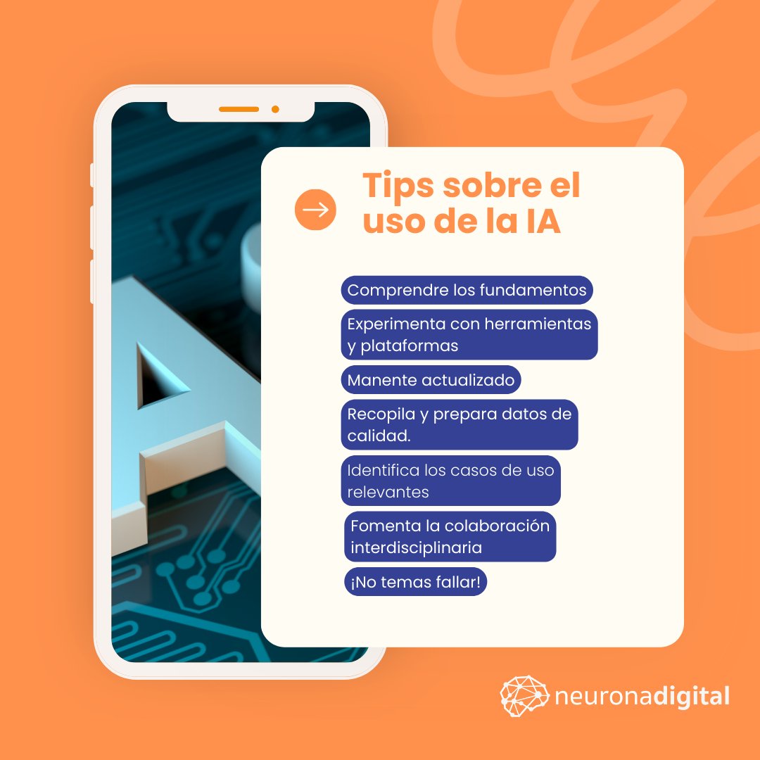 n3uronadigital's tweet photo. Un gran poder conlleva una gran responsabilidad. Por eso, te dejamos unos consejos para que puedas dominar la #IA (y que no te domine ella a ti) y aprovechar al máximo su potencial. 💥

#NeuronaDigital #MarketingDigital #InteligenciaArtificial #Innovación #Tecnología #Valencia https://t.co/PUiYXMSkAS