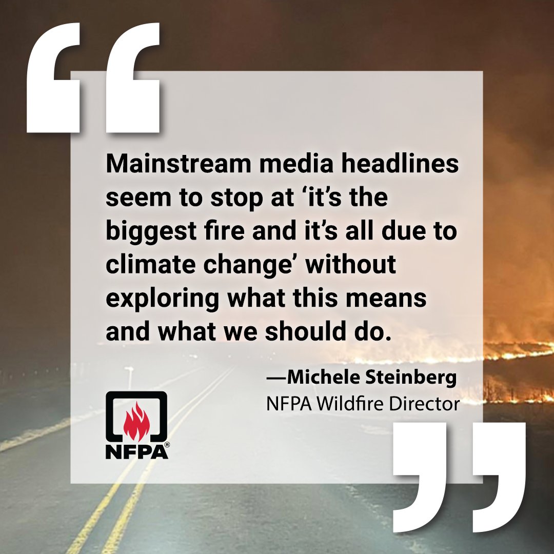 In her latest blog, NFPA Wildfire Director Michele Steinberg reflects on the recent Smokehouse Creek Fire in Texas and why wildfire size doesn't always translate to how impactful a fire is: nfpa.social/j1wj50Rf5zL