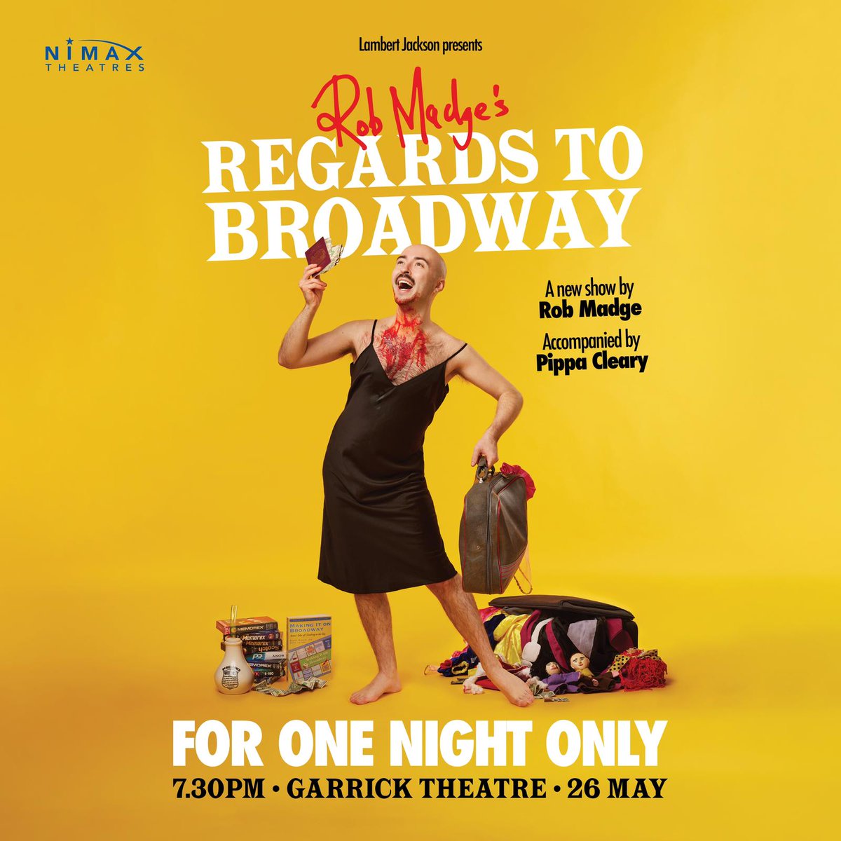 So excited I’ll be accompanying the great <a href="/Rob_Madge_02/">Rob Madge</a> at the Garrick Theatre for their new show, Regards to Broadway! Due to high demand there’s now a matinee performance earlier in the day. Get tickets at the Nimax and Garrick websites, can’t wait for you to come and see us!
