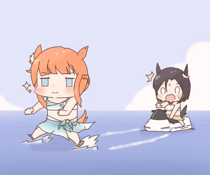 #気温が高いので気が早いが水着絵が見たい水着スペ&スズカ 