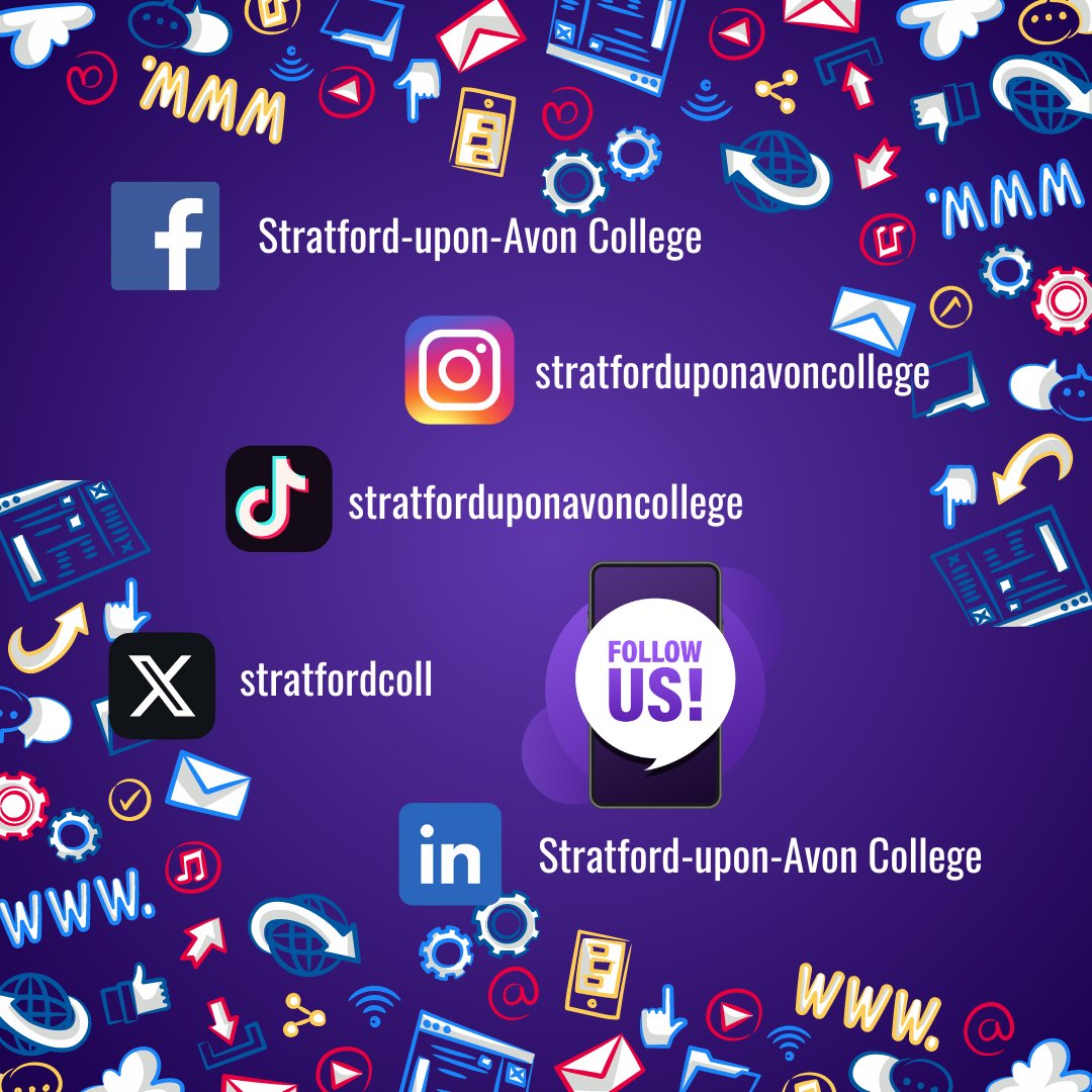 📱Remember you can check out what's happening at the college by following us on our socials! Whether its seeing what happens in lessons, interesting projects, success stories or alumni progression, our social media channels are the perfect way to stay up to date!