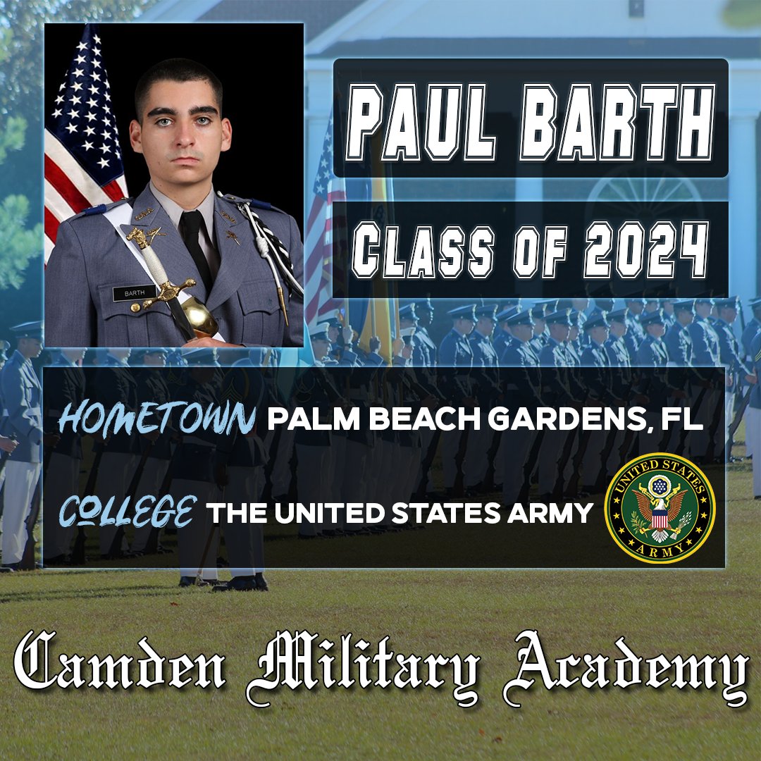 Congratulations to Cadet Paul Barth! #camdenmilitary #seniorspotlight