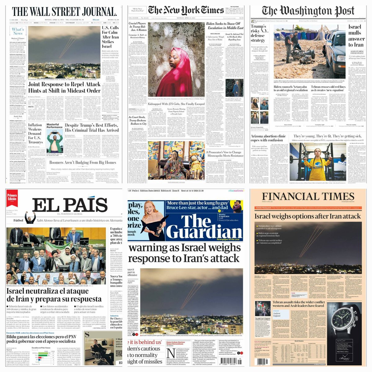 Periódicos en el mundo... #TheWallstreetJournal #Thenewyorktimes #Thewashingtonpost #TheGuardian #ElPaís #Financialtimes #news #newspaper #april15