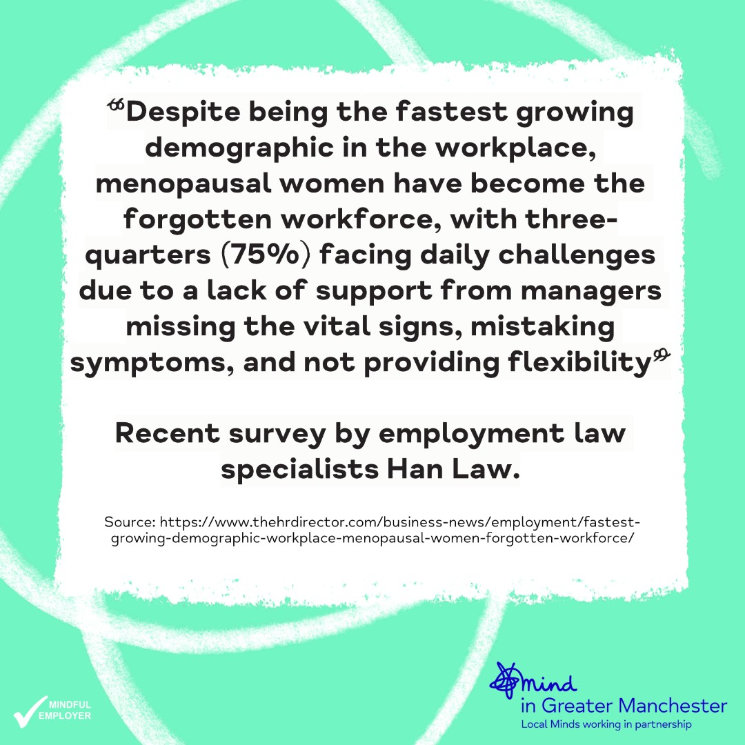 We can support staff and HR managers with FREE and fully funded training. Find out more today: gmmind.org.uk/menopause-proj…

News article: thehrdirector.com/business-news/…

#MenopauseProject #MenopauseSupport #HRTraining #StaffDevelopment #ProfessionalDevelopment #WorkplaceTraining