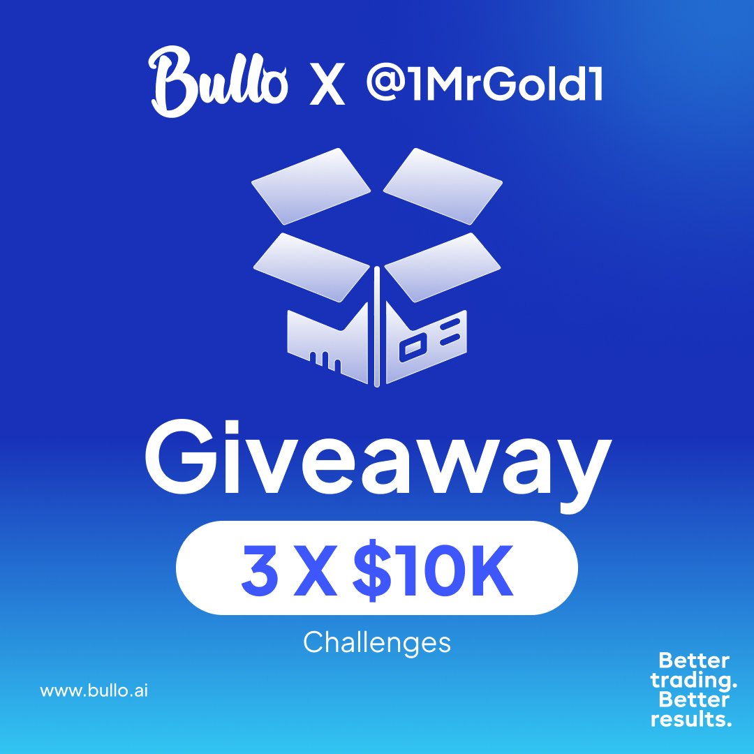 🌟 GIVEAWAY ALERT: 3 x $10,000 ACCOUNTS UP FOR GRABS! 🌟 Ready to win big? Here's how to enter: 🔥 LIKE and REPOST! 🎯 Follow - @bulloai - @MattJamesAE - @CallumBullock_ - @BirenFx - @1MrGold1 📌 TAG 3 Trader Friends to join the excitement! Don't miss out on this…