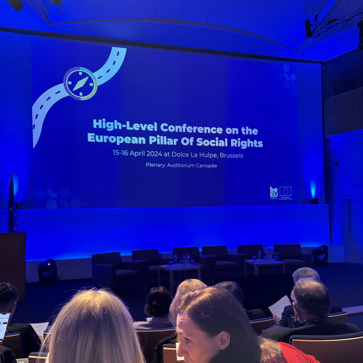 The High-Level Conference in La Hulpe on the European Pillar Of Social Rights kicks off! The @Youth_Forum is here as part of the delegation of the @social_platform to mainstream the demands of young people to deliver on the Pillar 🙌