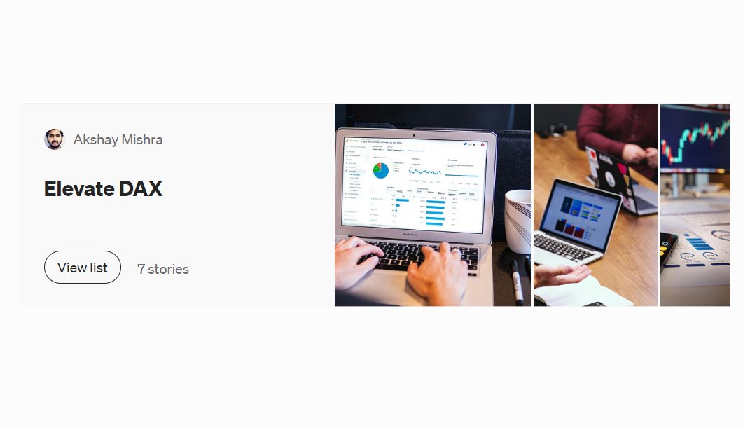 💻 Mastering DAX - ALL... Functions
🧑 Elevate DAX Series by Akshay Mishra
🔗 medium.com/microsoft-powe…
For more: linktr.ee/powerbi.master…

#PowerBiMasterclass #PowerBI #DataVisualization #dataviz #DataAnalytics #DataScience #BusinessIntelligence