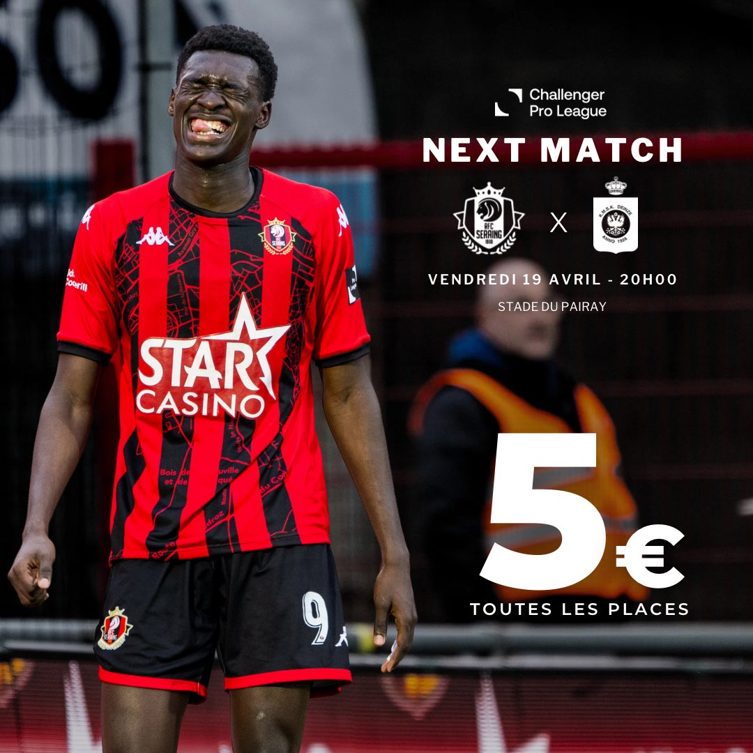 RfcSeraing167's tweet photo. 🔴⚫️ 𝐍𝐄𝐗𝐓 𝐌𝐀𝐓𝐂𝐇 : 𝐊𝐌𝐒𝐊 𝐃𝐄𝐈𝐍𝐙𝐄 🔜

🆚 Nos Métallos recevront ce vendredi 19 avril à 20h00 le @KMSKDeinze dans le cadre de la dernière journée de Challenger Pro League !

ℹ️ Informations pratiques &amp; ticketing : https://t.co/T9JNRuDv97

#SERDEI https://t.co/1coYYx512h