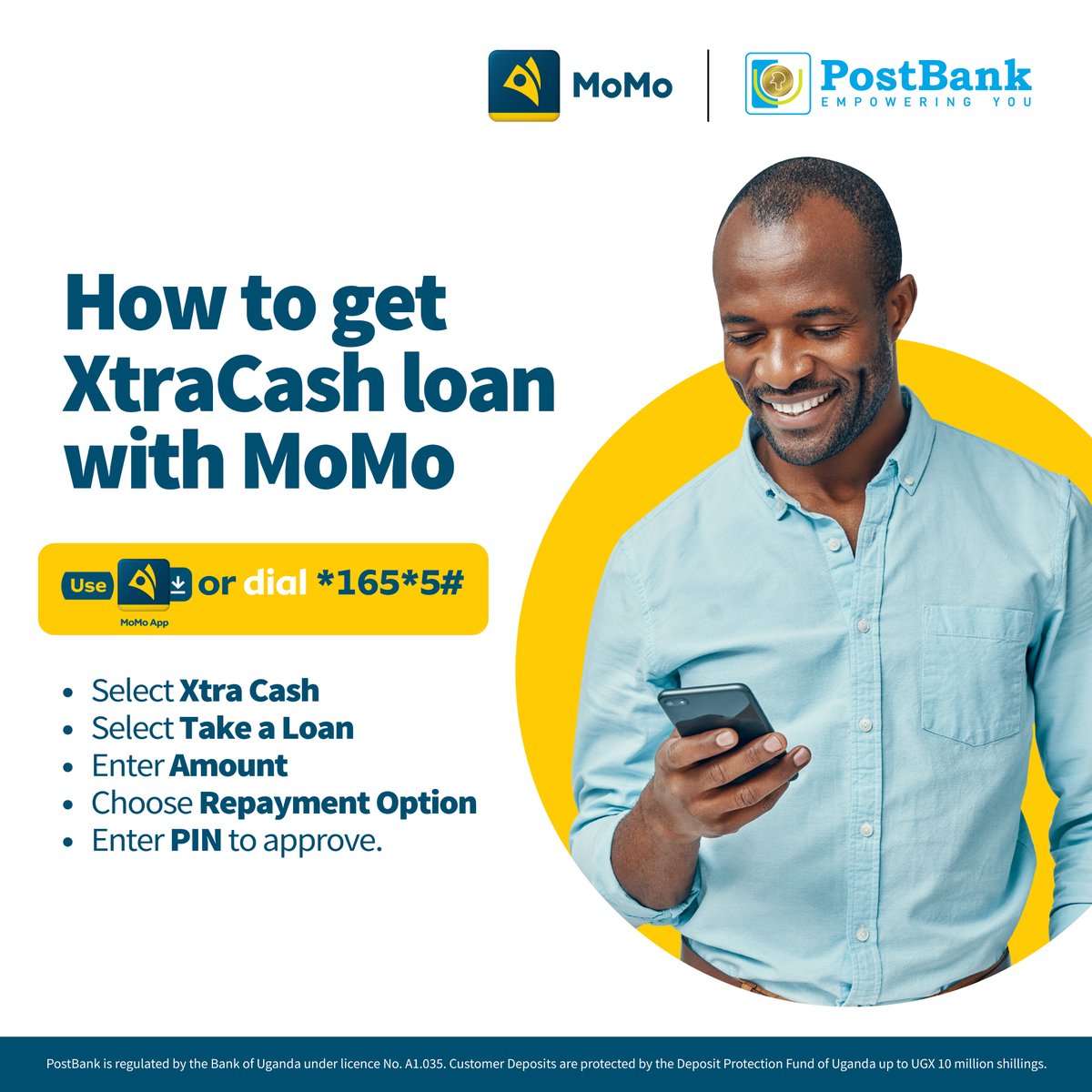 Is your Monday not mathing up? Give your budget a boost with an XtraCash loan from Momo and PostBank. It's instant and convenient, just the extra help you need. Dial *165*5# to get started. #MoneyMonday #XtraCash #Momo #PostBankUg #EmpoweringYou. @mtnug