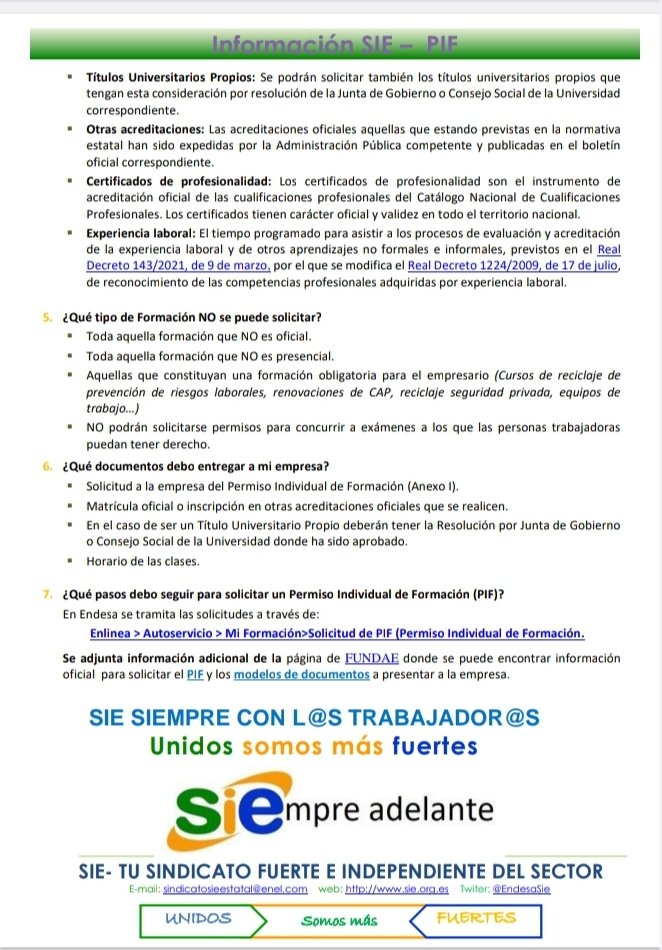 EndesaSie's tweet photo. Adjuntamos nota informativa PIF https://t.co/8VTm61lQzY