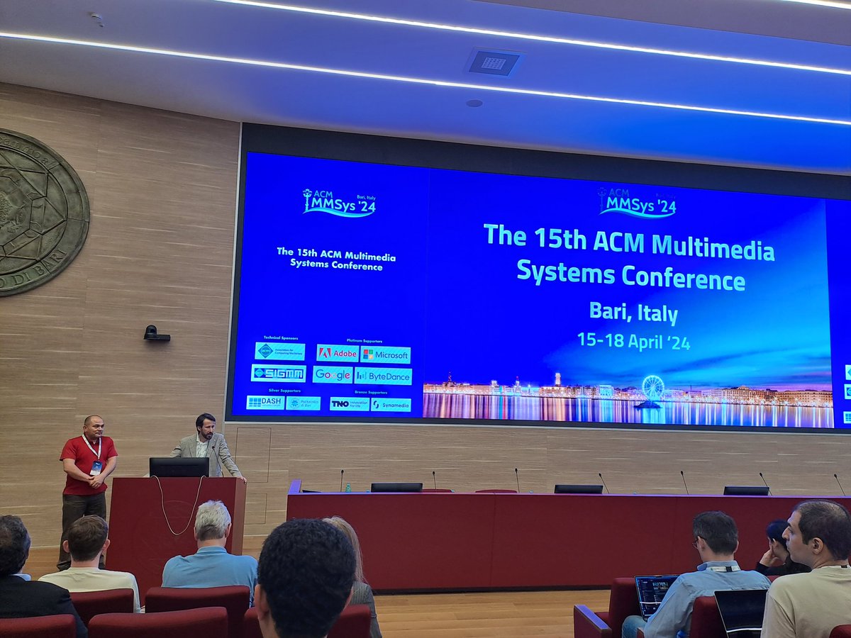 mario_montagud's tweet photo. It's happening! Luca de Cicco @decicco79 and Ali Begen kicking-off #ACM #MMSys24 (@TheOfficialACM @acmmmsys @sigmm), hosted by @PolibaOfficial (#Bari  #Italy) 😀 https://t.co/tezTgfaBnE