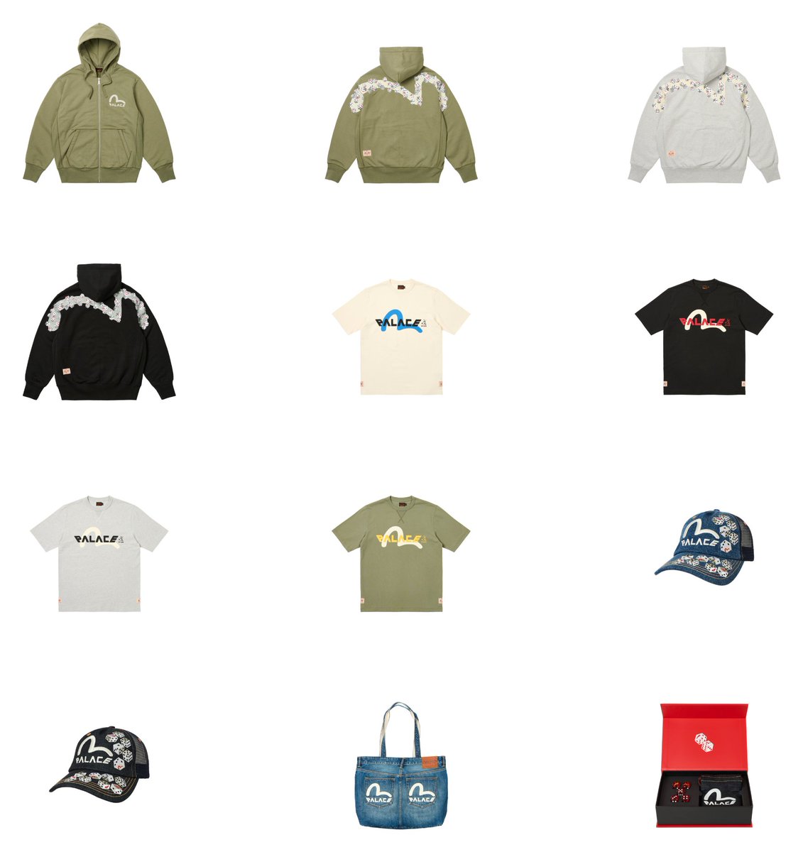 droppalace's tweet photo. Palace x Evisu releasing this Friday https://t.co/dtg5pB5yCP